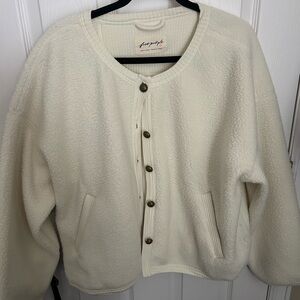 Free People Off-White Teddy Jacket